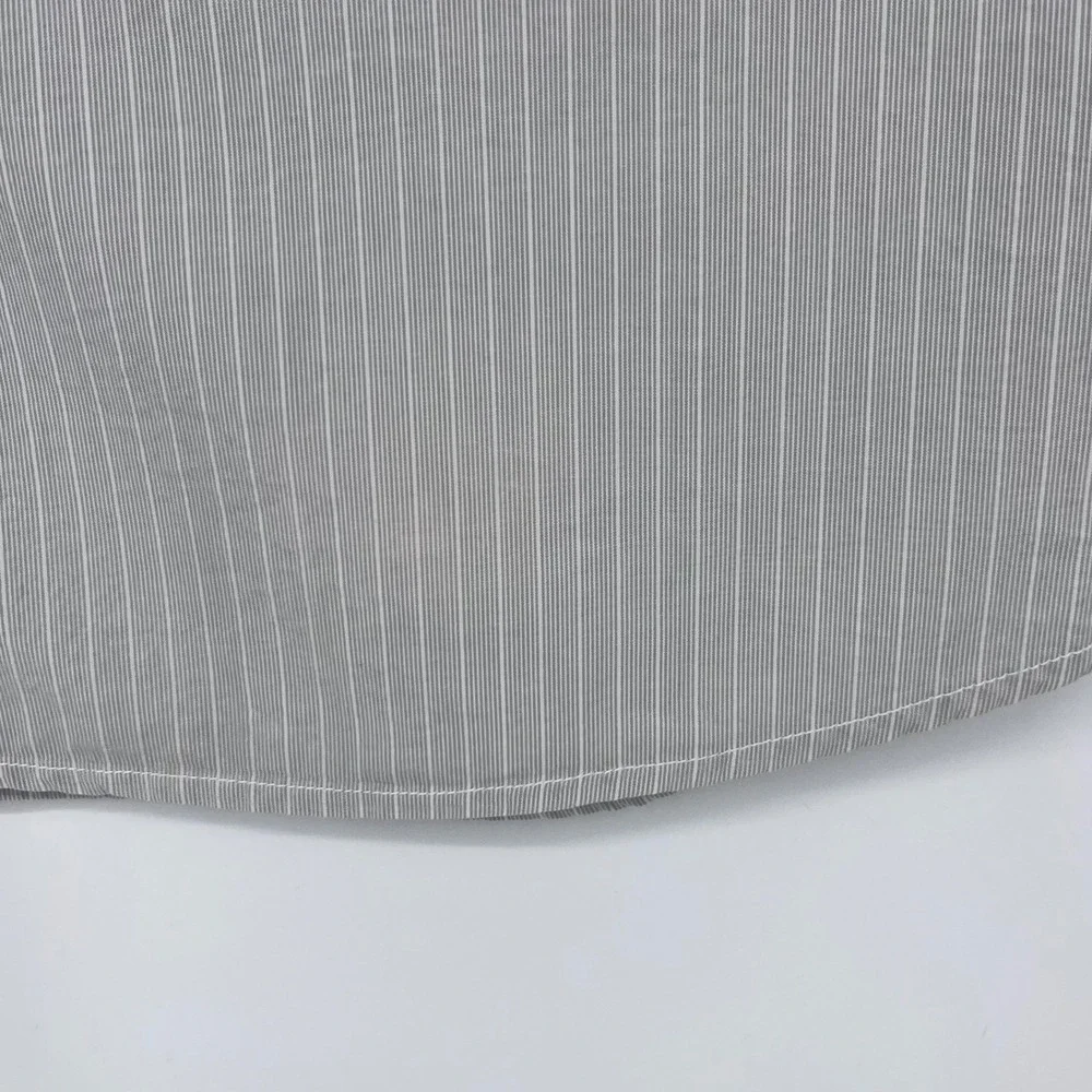 Holton Mfg Button Up Shirt Mens Medium Grey Pinstripe Long Sleeve Utility Casual